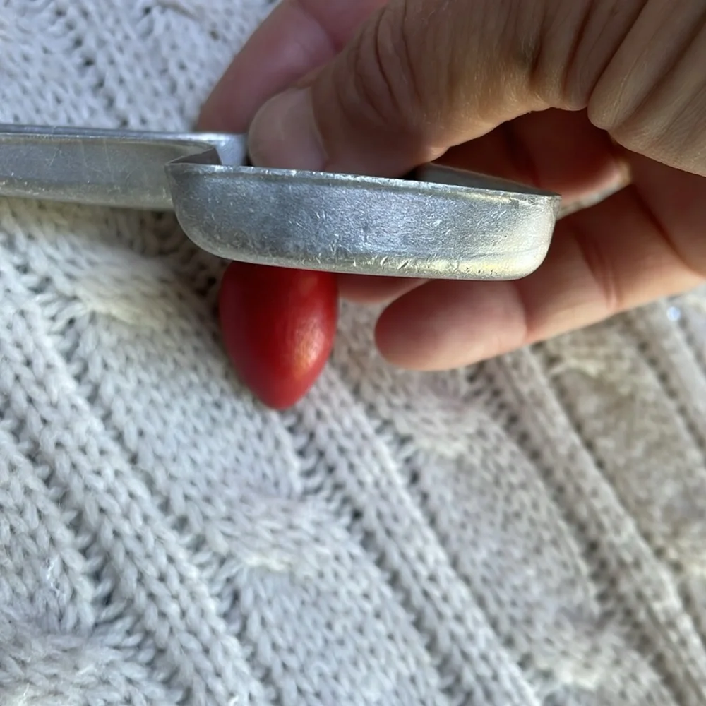 VTG Tomahawk Axe cookie cutter wooden red knob aluminum
